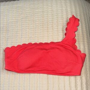 Aerie One-Shoulder Scalloped Swim Top